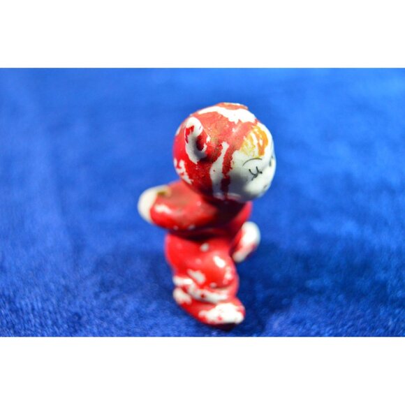 Vintage Pixie Elf Devil Ceramic Figure Red MCM Kitsch Miniature Japan FLAWS - Picture 2 of 9